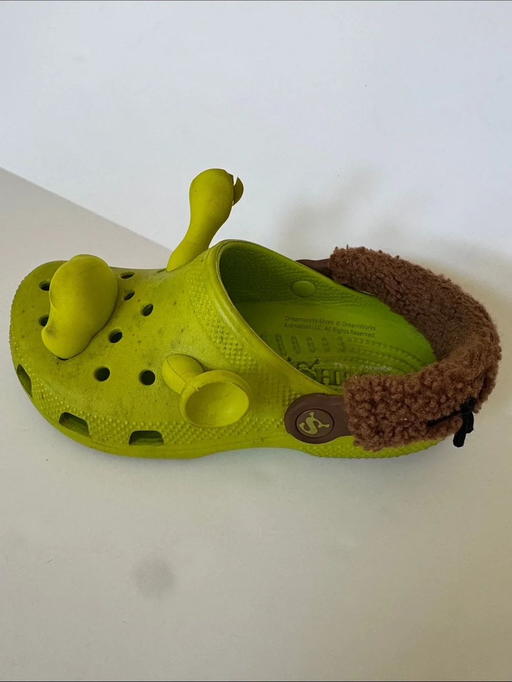 CROCS x DreamWorks Shrek Lime Green Fleece-Lined Clogs Youth Size 3